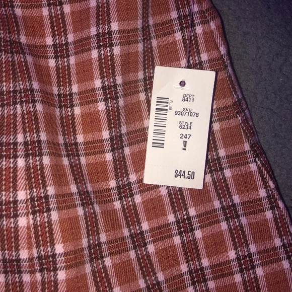 Plaid Notched - Hem Skirt - Picture 2 of 2